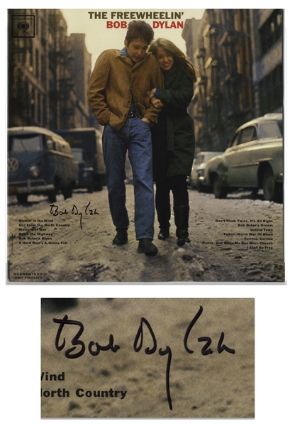 Bob Dylan Signed Album ''The Freewheelin' Bob Dylan'' -- With COAs From Jeff Rosen and Roger Epperson